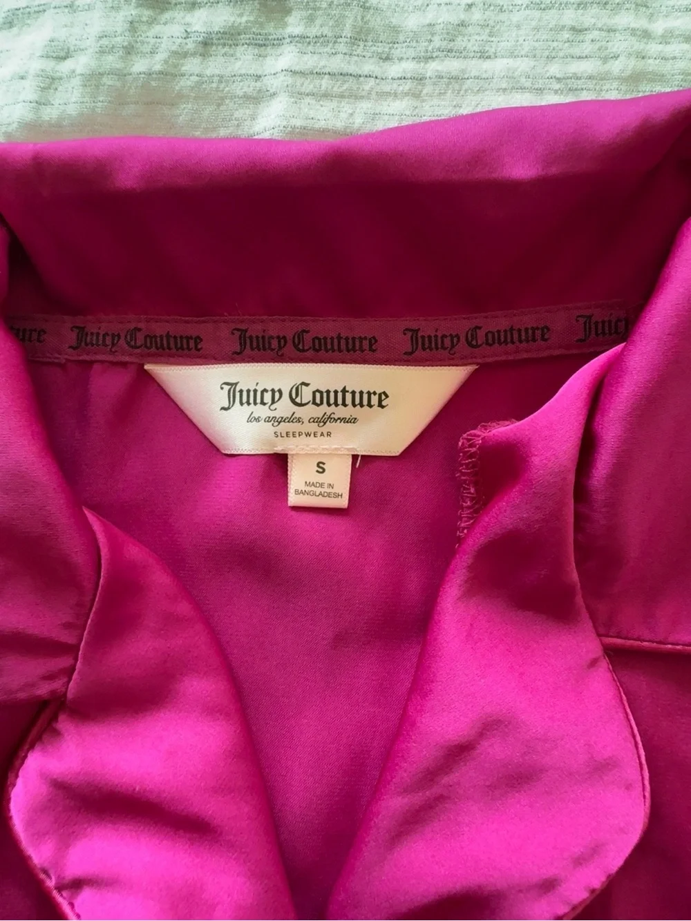 Juicy Couture Satin Pajama Set | Women’s Small | Pink Rhinestone PJ Shorts Set